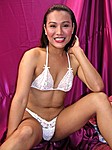 Pretty Asian Shemale Benz Posing In White Underwear