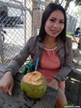 Seated at table straw in coconut